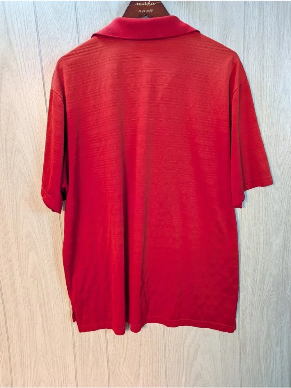 Adidas Mens 2XL Red Golf Polo Shirt Short Sleeve Athletic Casual Performance